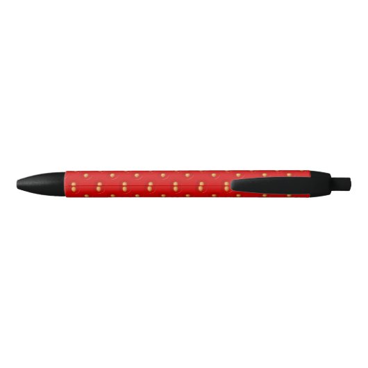 Strawberry Pattern Zwarte Inkt Pen (Achterkant)