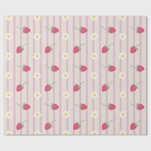 Strawberry PatternWrapping Paper Cadeaupapier (Vlak)