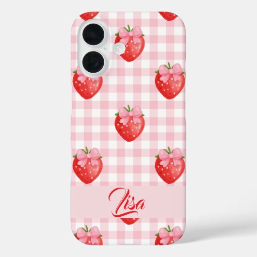 Strawberry Personalized iPhone Case (Achterkant)