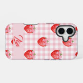 Strawberry Personalized iPhone Case 16 Hoesje (Achterkant horizontaal)