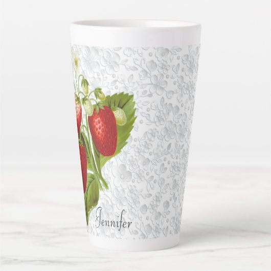 Strawberry Personalized Kitchen Tall Latte Mok (Voorkant)