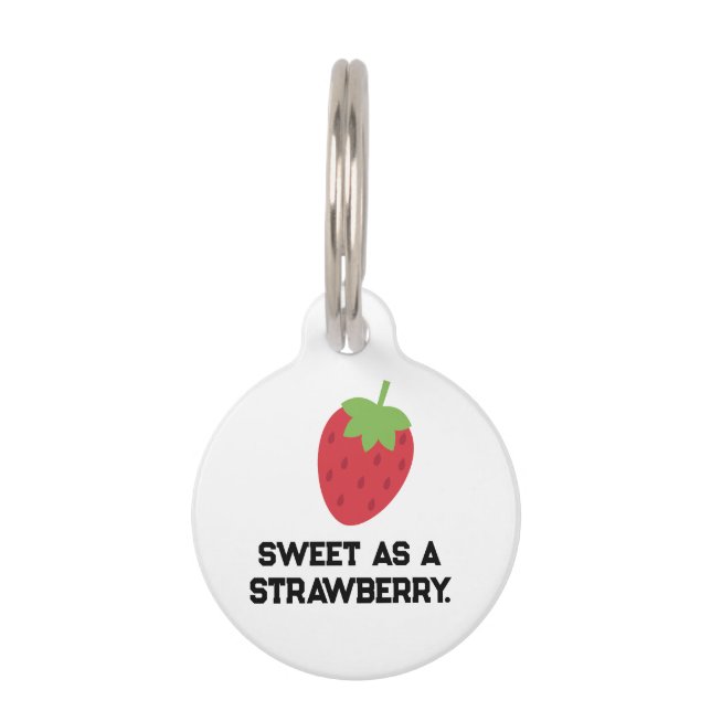 Strawberry Pet Tag | Cute Fruit-Themed Collar Huisdierpenning (Voorkant)