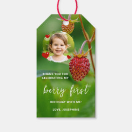 Strawberry Photo Berry First Birthday Thank You Cadeaulabel