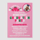 Strawberry Photo Graduation Party Vellum Uitnodigingen (Voorkant)