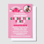 Strawberry Photo Graduation Party Vellum Uitnodigingen (Offset)