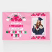 Strawberry Photo Graduation Party Welcome Spandoek (Horizontaal)