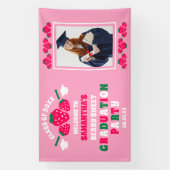 Strawberry Photo Graduation Party Welcome Spandoek (Verticaal)
