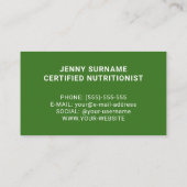 Strawberry Photo Health Coach en voedingsdeskundig Visitekaartje (Achterkant)