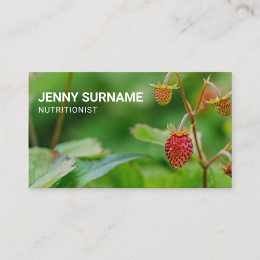 Strawberry Photo Health Coach en voedingsdeskundig Visitekaartje (Voorkant)