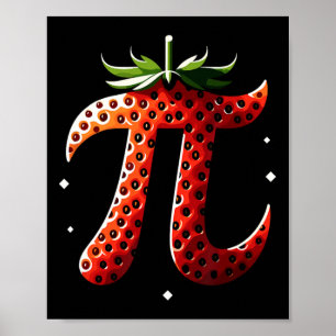 Strawberry Pi Dag Grappige Wiskunde Leraar Student Poster