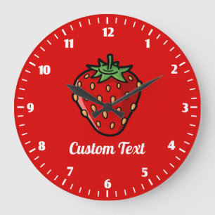 Strawberry Piccon Large Clock Grote Klok