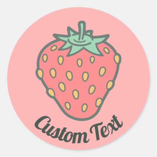 Strawberry-pictogram Ronde Sticker (Voorkant)