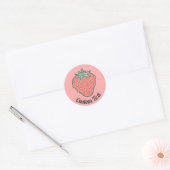Strawberry-pictogram Ronde Sticker (Envelop)