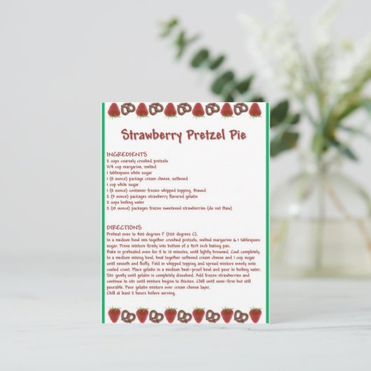 Strawberry Pie Briefkaart (Staand voorkant)