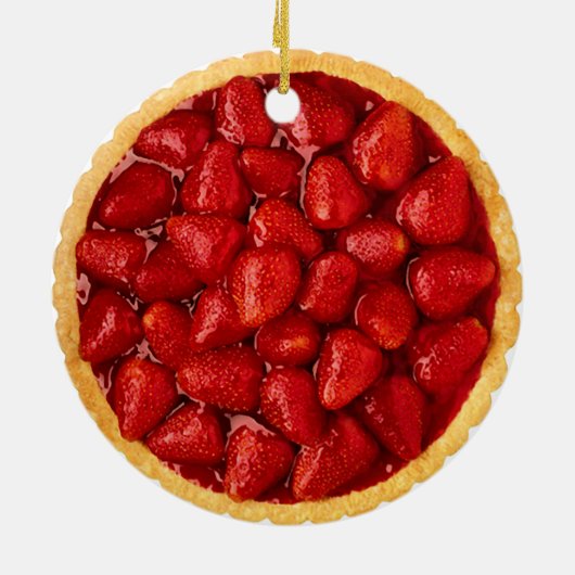 Strawberry Pie Keramisch Ornament (Achterkant)