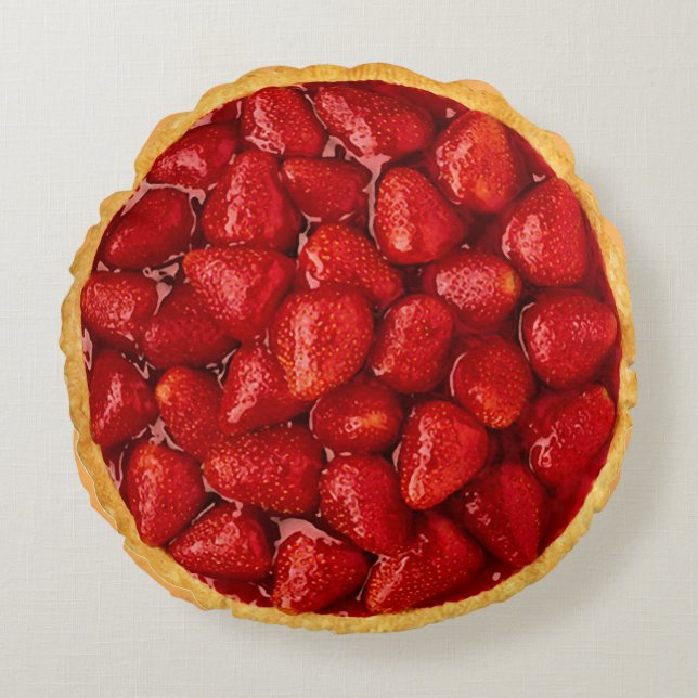 Strawberry Pie Rond Kussen (Voorkant)