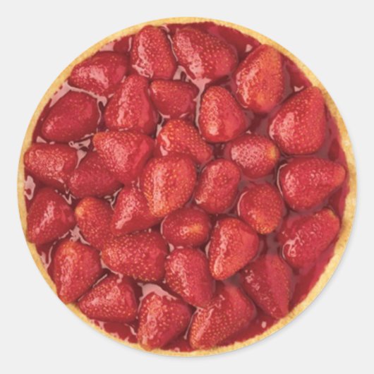 Strawberry Pie Ronde Sticker (Voorkant)