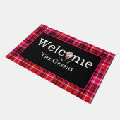 Strawberry Pink and Red Plaid Golf Welkom bij Deurmat (Schuin)