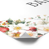 Strawberry Pink Bow Baby shower Welkom Poster (Hoek)