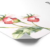 Strawberry Pink Bow Baby shower Welkom Poster (Hoek)