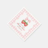 Strawberry Pink Bow Girl 1e verjaardag Servet (Hoek)
