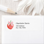 Strawberry pink bow retouradres etiket (Insitu)
