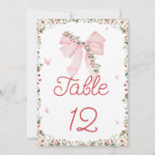 Strawberry Pink Bow Table Number (Achterkant)