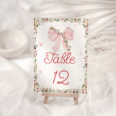 Strawberry Pink Bow Table Number