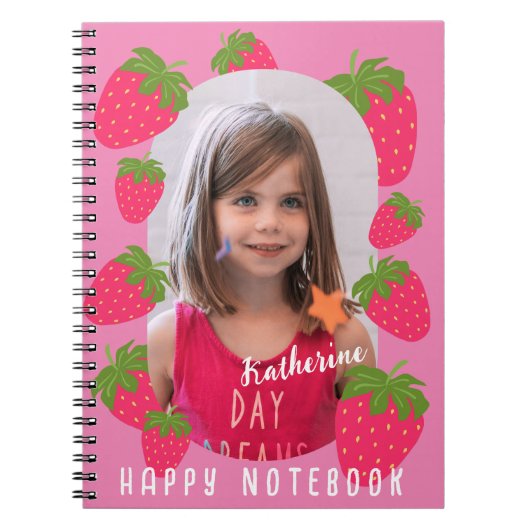 Strawberry Pink foto Notitieboek (Voorkant)