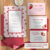 Strawberry Pink Gingham Baby Girl Shower Kaart