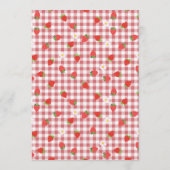 Strawberry Pink Gingham Berry Sweet Baby shower Advieskaart (Achterkant)