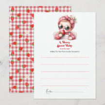 Strawberry Pink Gingham Berry Sweet Baby shower