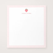 Strawberry Pink Gingham Border Personalized Notitieblok