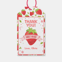 Strawberry Pink Girl Birthday Hartelijk dank