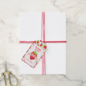Strawberry Pink Girl Birthday Hartelijk dank Cadeaulabel (Met Touw)