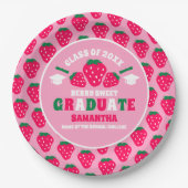 Strawberry Pink Graduation Party Papieren Bordje (Voorkant)