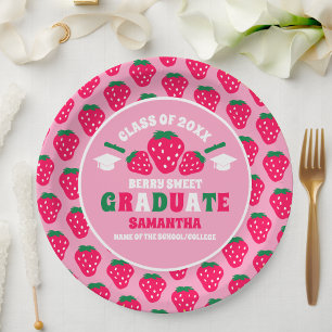 Strawberry Pink Graduation Party Papieren Bordje