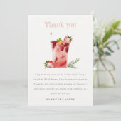 Strawberry Pink Margarita Cocktail Bruidsfeest Bedankkaart (Staand voorkant)