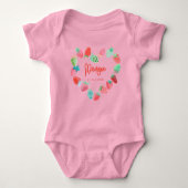 Strawberry Pink New Born Baby shower Romper (Voorkant)