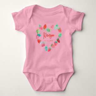 Strawberry Pink New Born Baby shower Romper