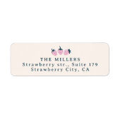 Strawberry pink Retour Adres Label (Voorkant)