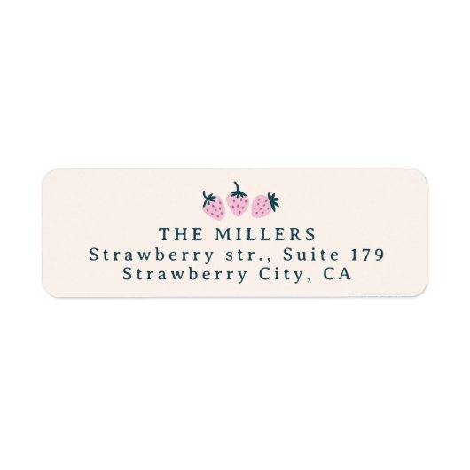 Strawberry pink Retour Adres Label (Voorkant)