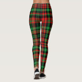 Strawberry Plaid Red and Green Christmas Outfit Leggings (Achterkant)