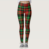 Strawberry Plaid Red and Green Christmas Outfit Leggings (Voorkant)