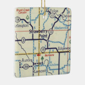 Strawberry Point Iowa Map Keramisch Ornament (Rechts)