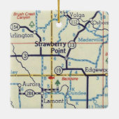 Strawberry Point Iowa Map Keramisch Ornament (Achterkant)