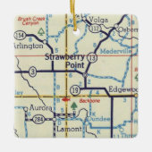 Strawberry Point Iowa Map Keramisch Ornament (Voorkant)