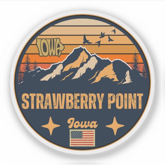 Strawberry Point, Iowa Sticker (Voorkant)