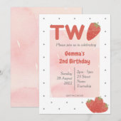 Strawberry Polka Dot TWO Kaart (Voorkant / Achterkant)
