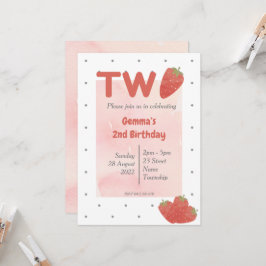 Strawberry Polka Dot TWO Kaart